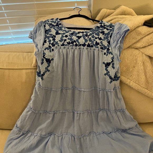 Blue Embroidered J Marie Dress - Picture 3 of 4